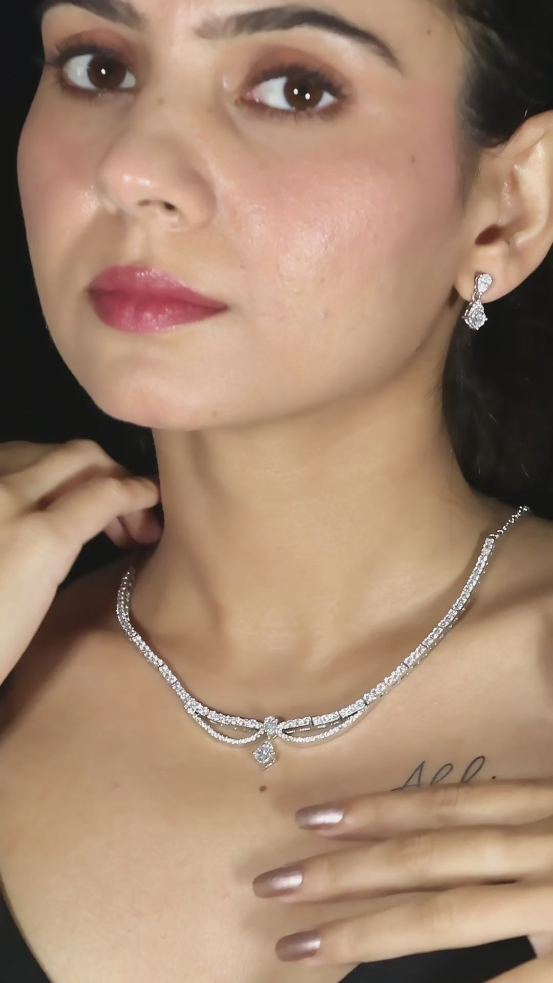 Silver Princess Necklace set